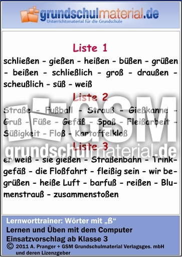 Lernworttrainer - Wörter mit ß.zip